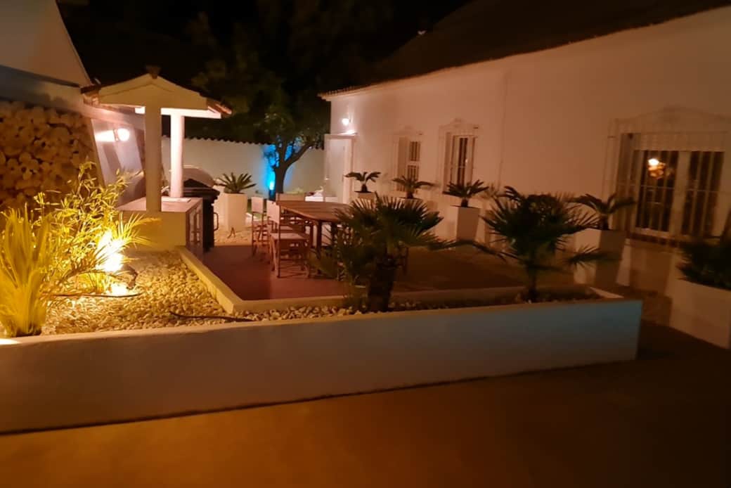 Outdoor Dinning Area At Night
