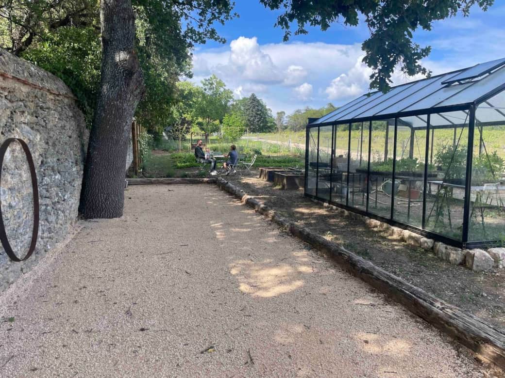 petanque court, garden, exterior