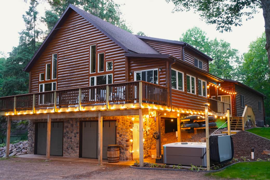 Lakeside view of the house.