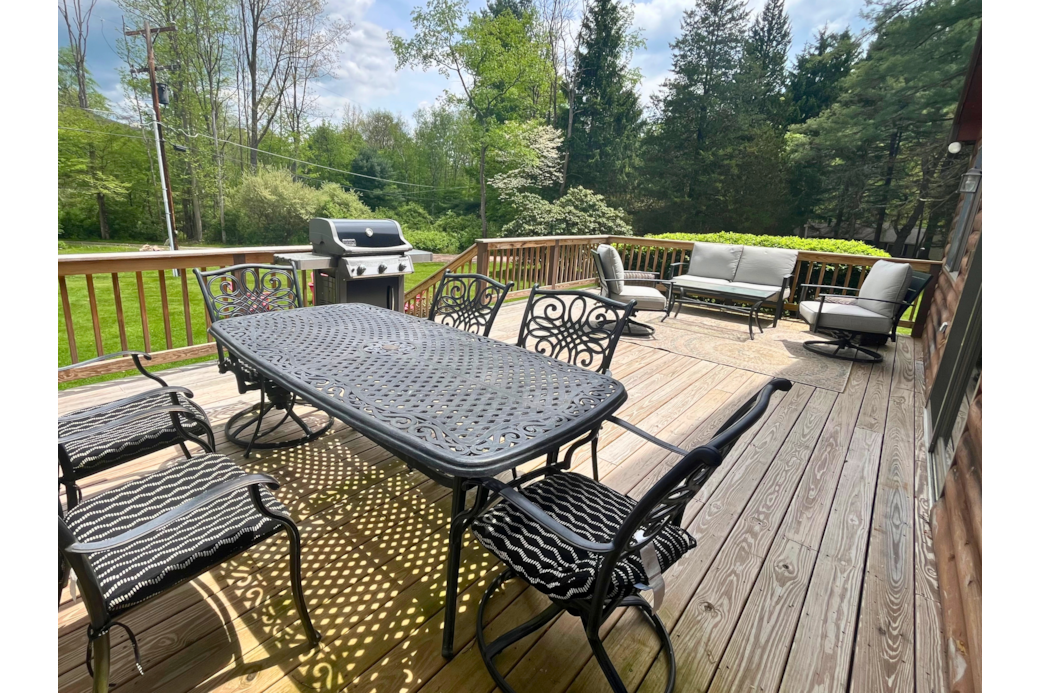 outdoor seating and BBQ