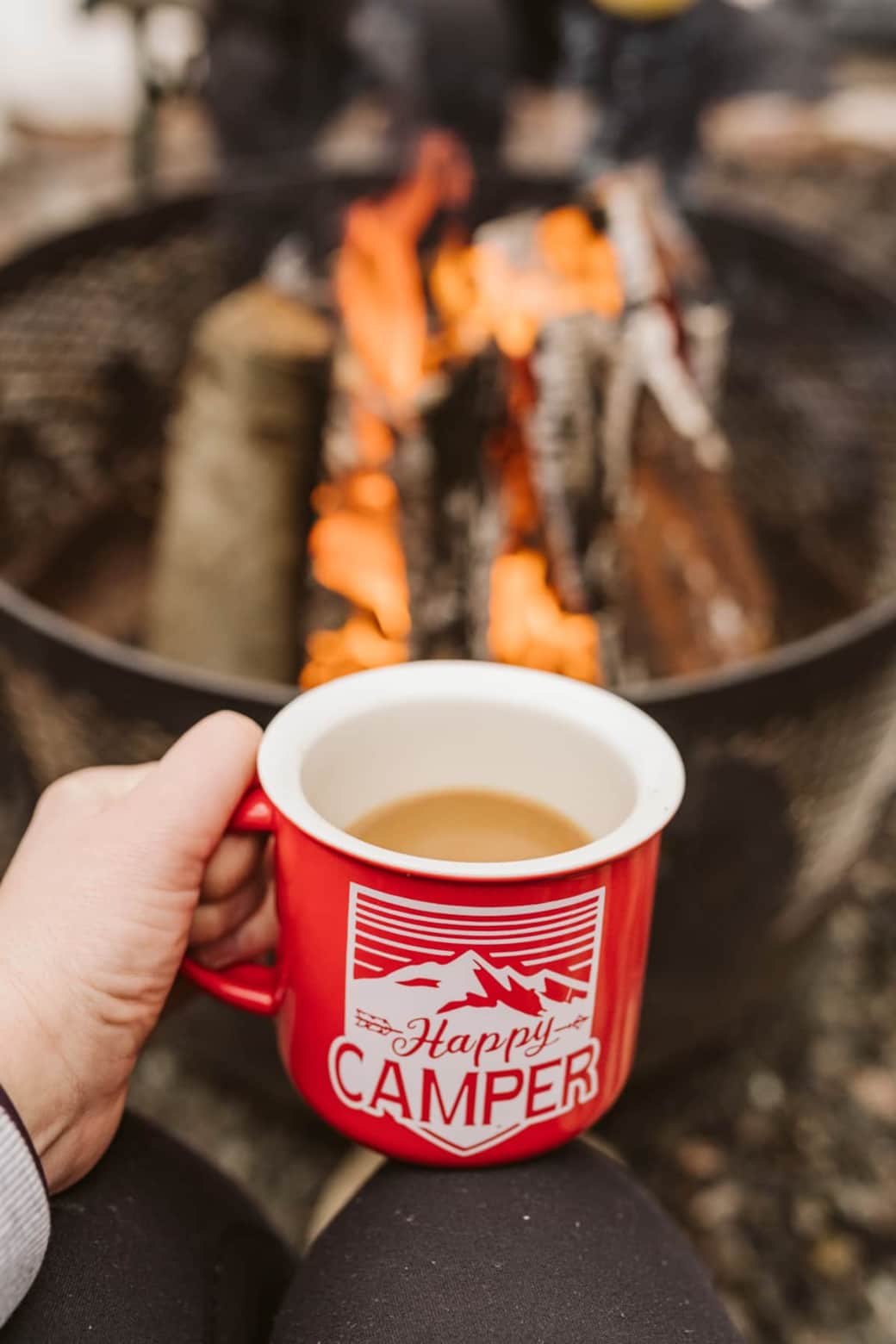 Enjoy some coffee or hot coco by the upper fire