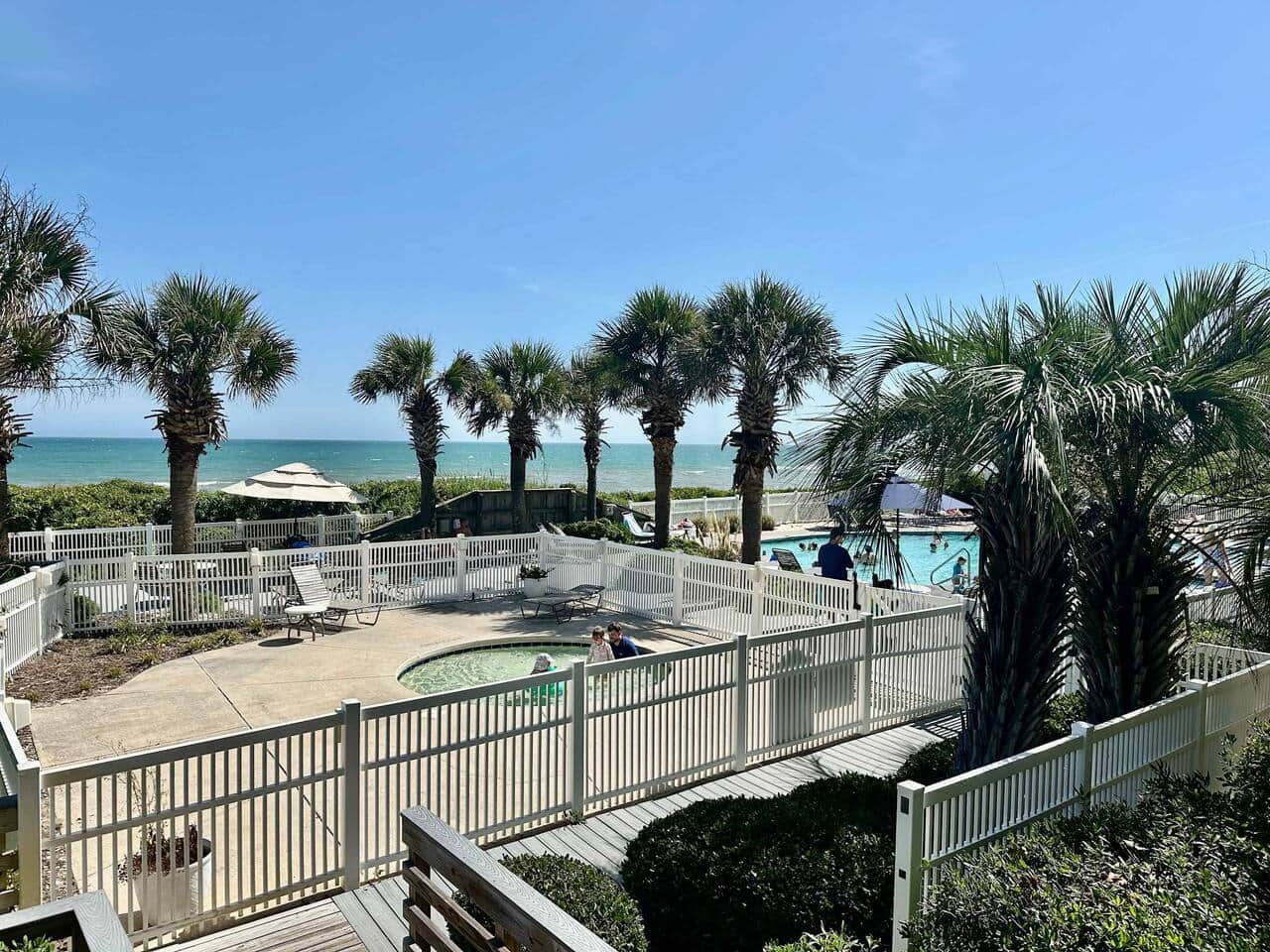 Ocean view, with view of Childrens pool and steps from main pool