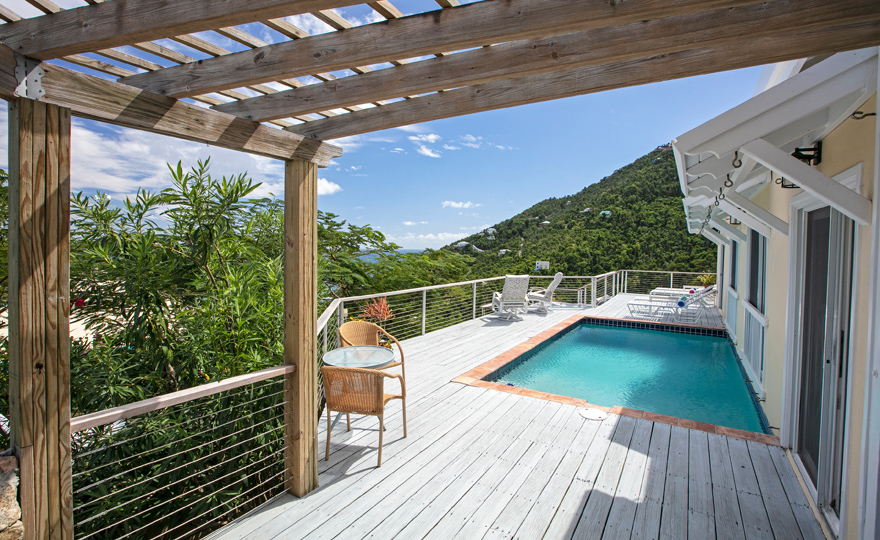 Entryway view of the pool deck
