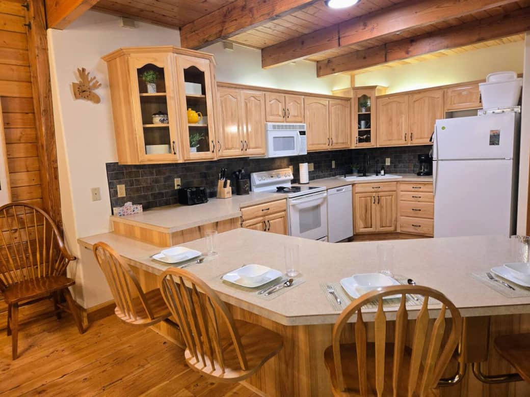 Whether you are just pausing for takeout, or you want to cook your favorite meals, our well-stocked kitchen has plenty of what you'll need for an enjoyable stay.