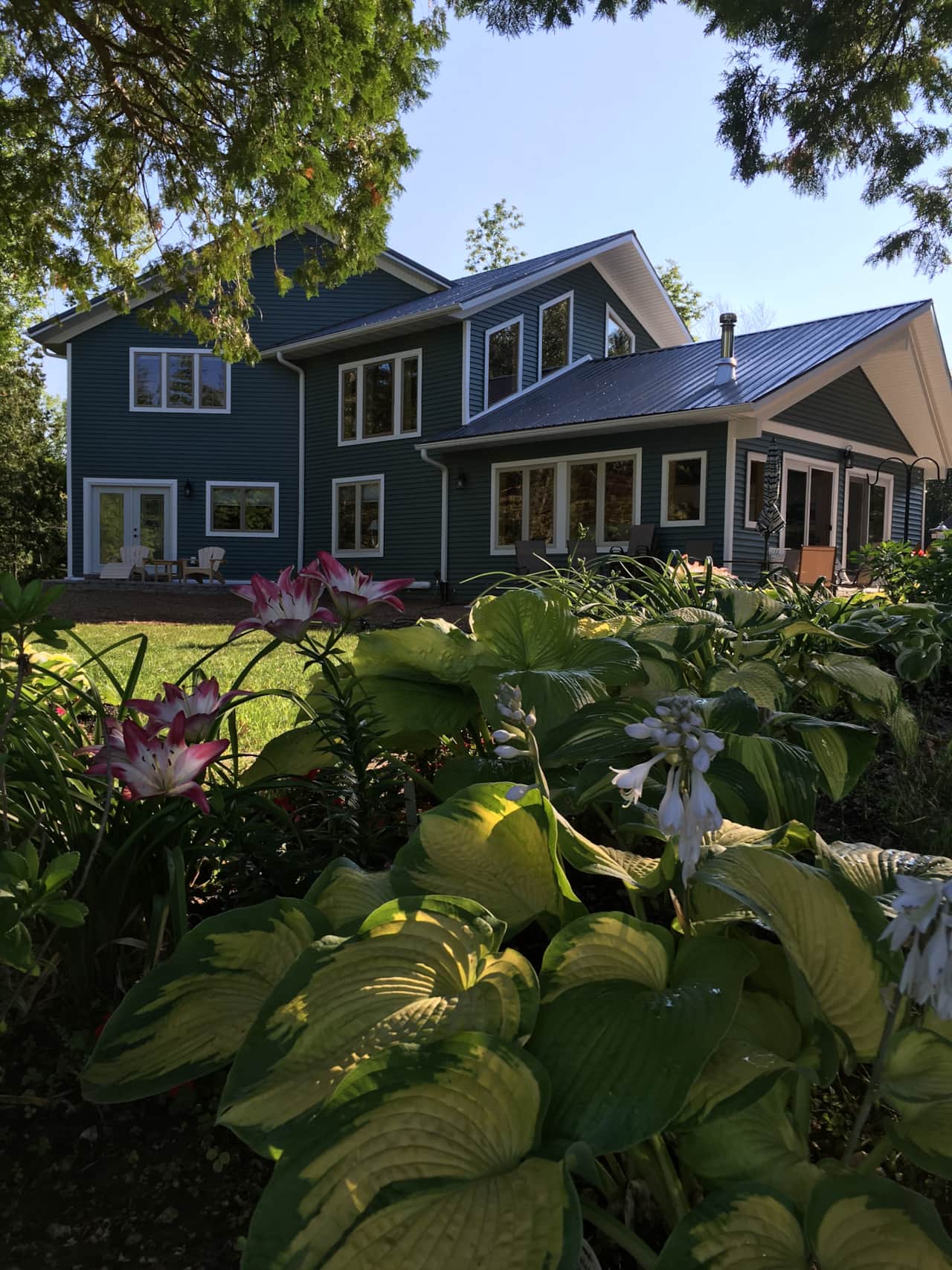 Back yard flower gardens