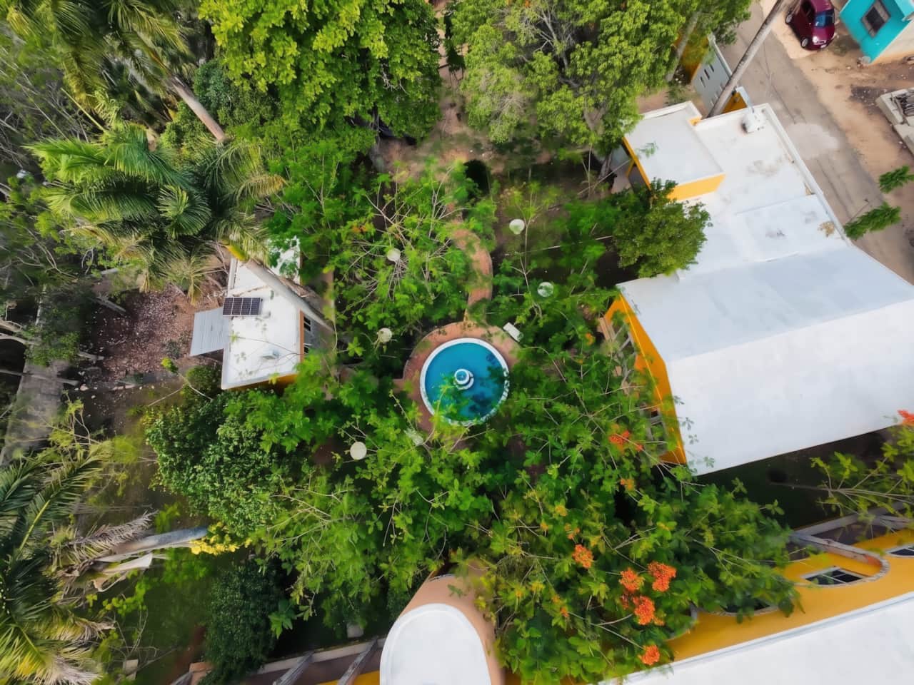 Aerial view of the hotel.