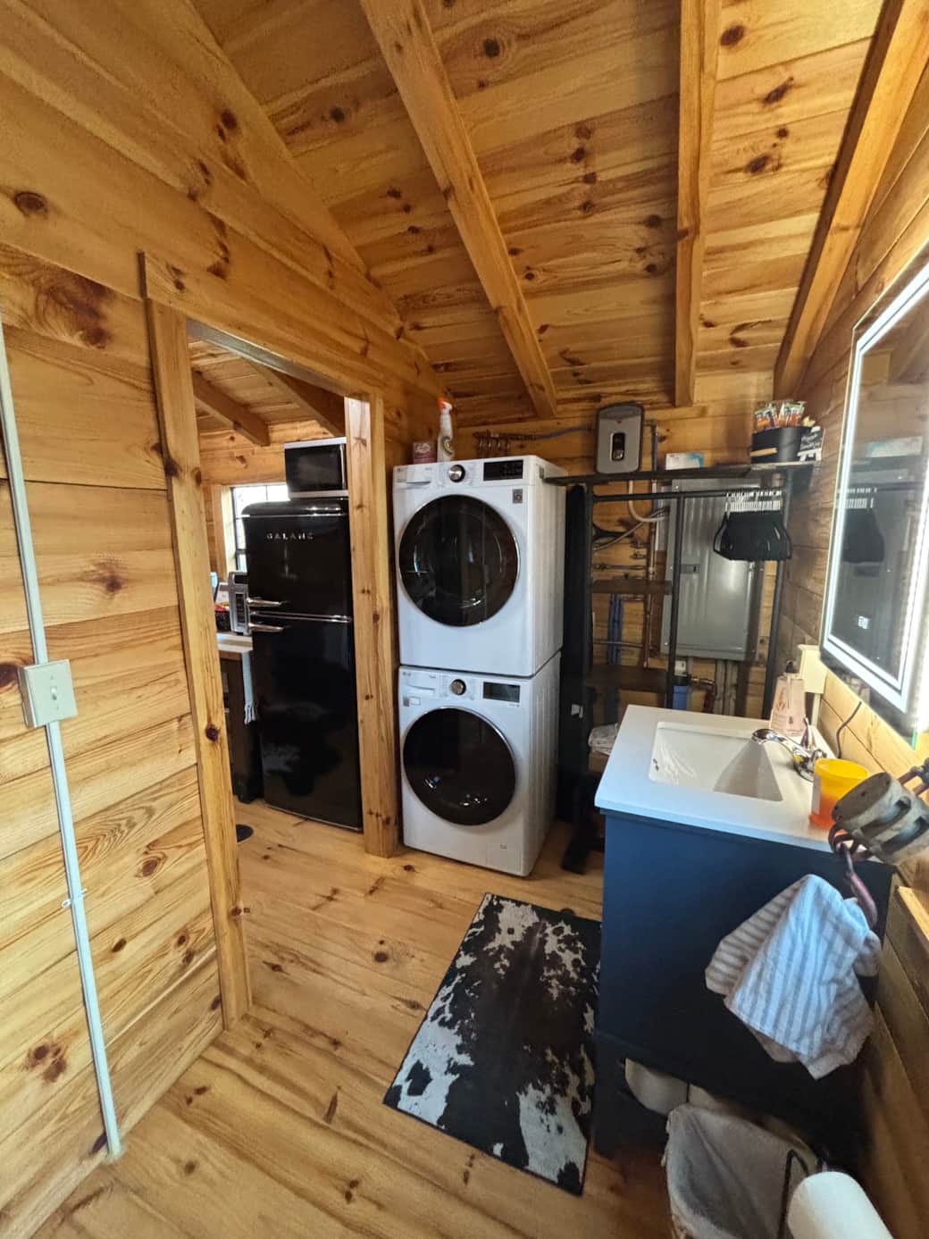 In cabin washer and dryer
