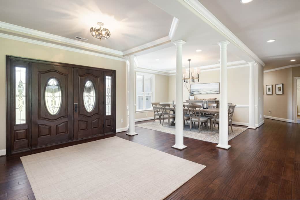 Entryway, Looking at Front Door and Dining Room