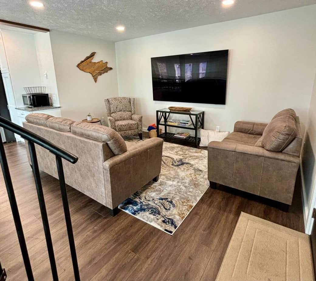 Upstairs living room 85 inch smart TV