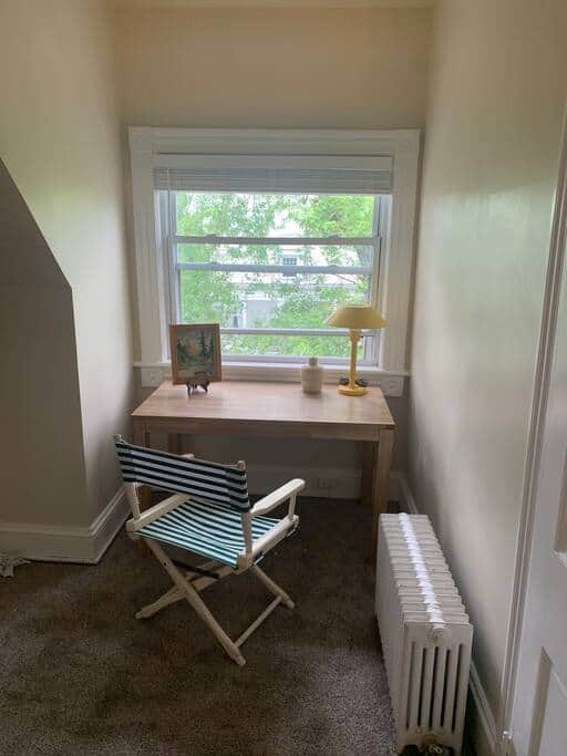 Twin bedroom with desk area, includes a cedar lined walk in closet. Twin bedroom with desk area, includes a cedar lined walk in closet.