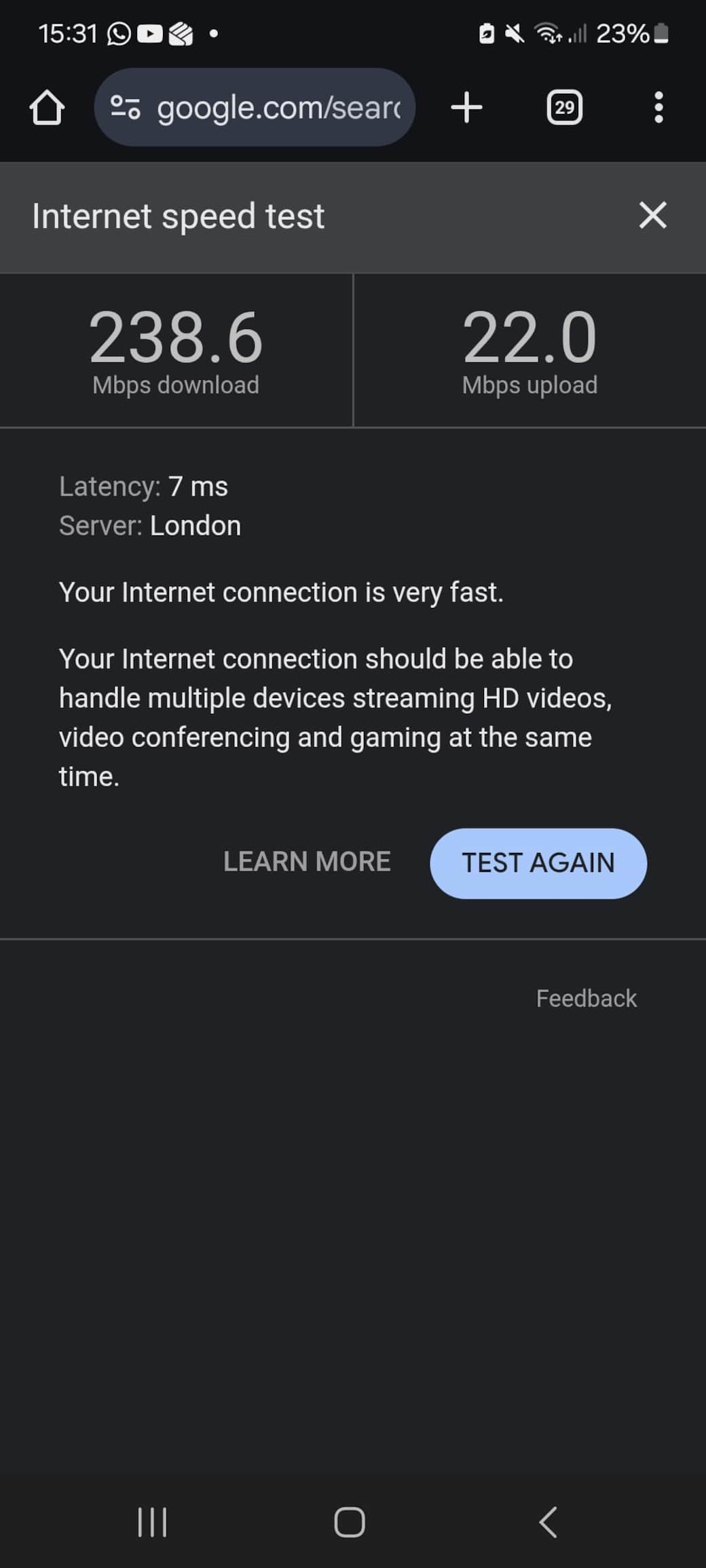 Broadband speed 