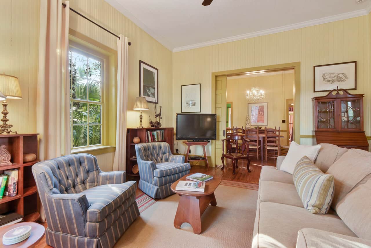 Another view of the living room and dining room. 