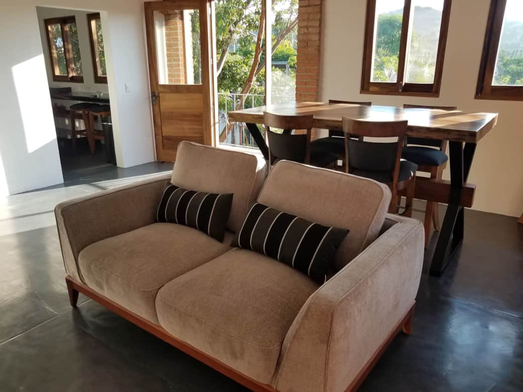 Living room and dining area
