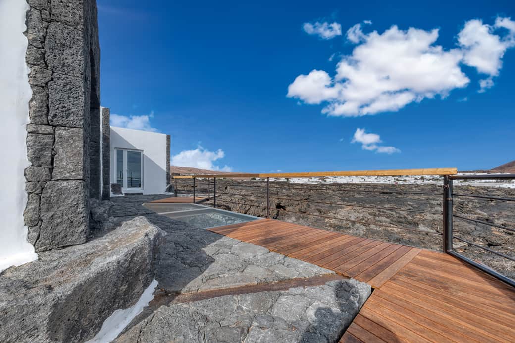 panoramic terrace overlooking the lava