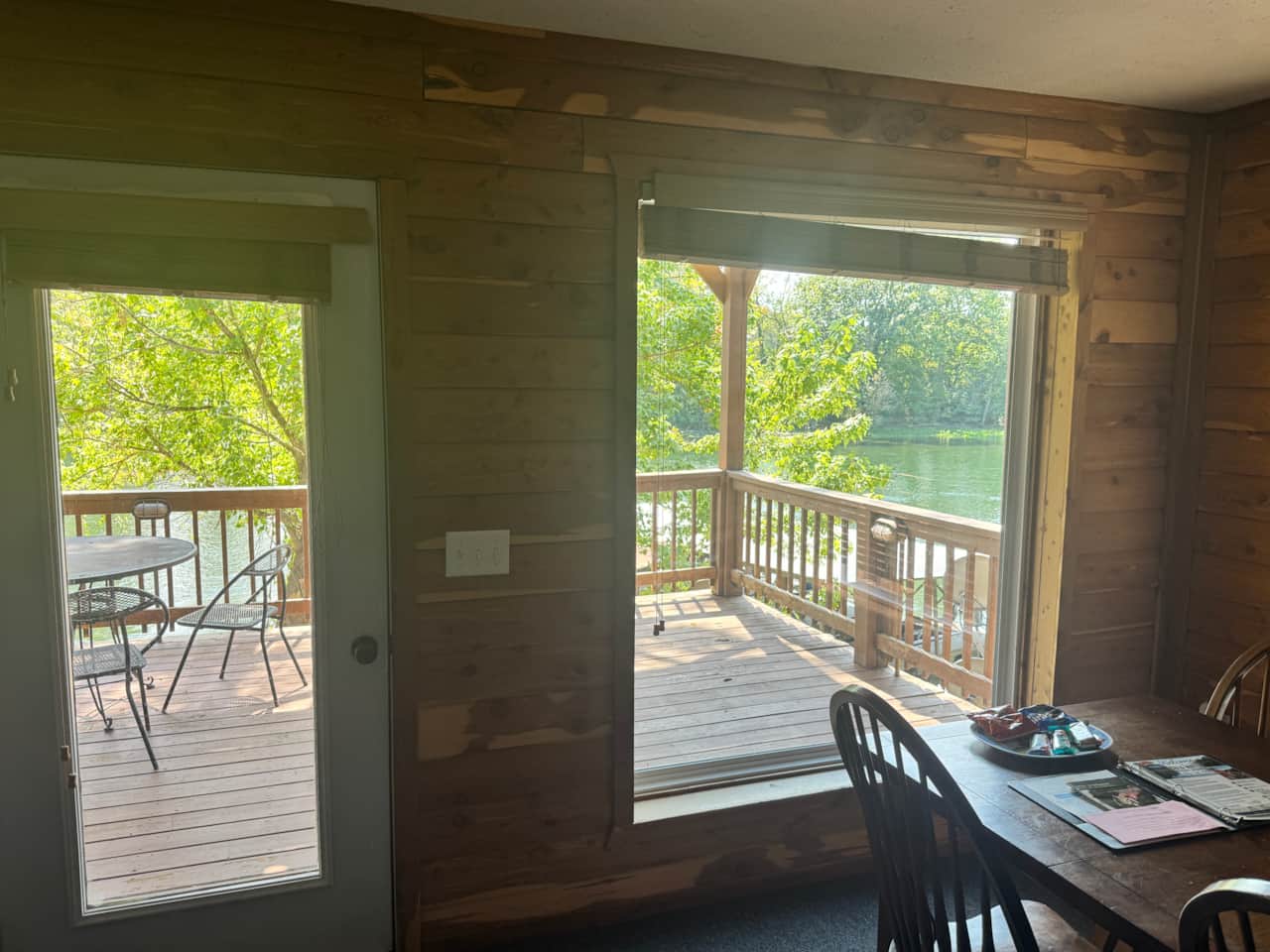 Dining table looking towards river