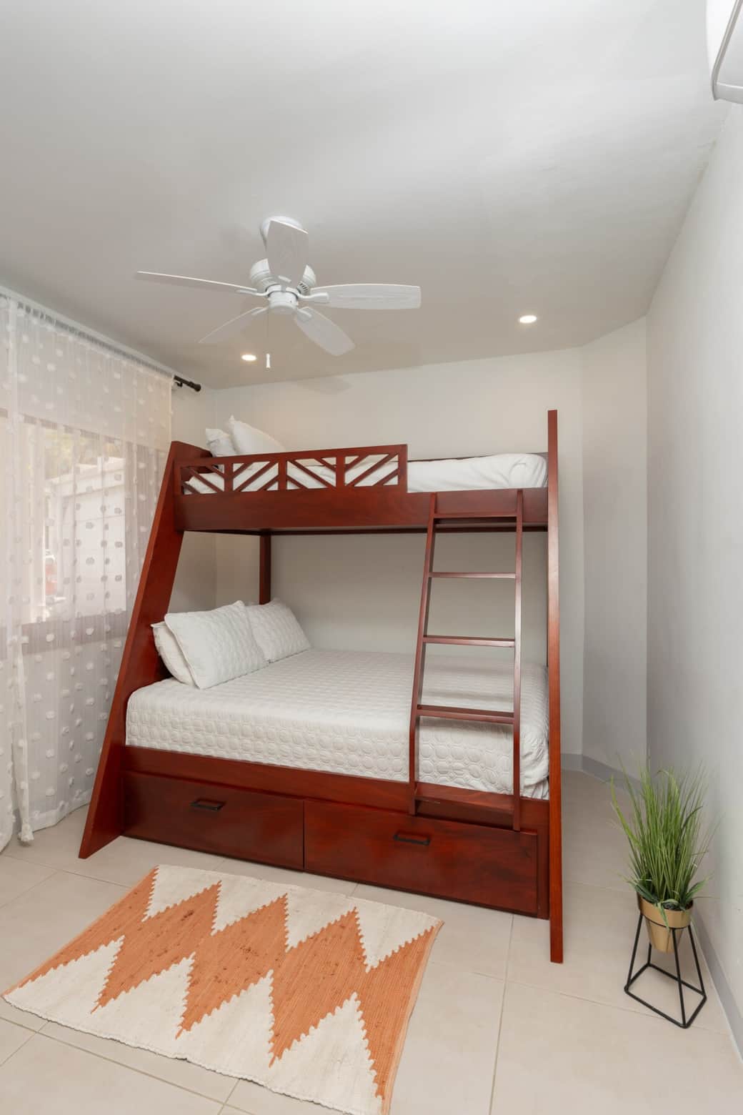 1st Floor Bunkroom.  Courtyard view, lower double bed, upper single