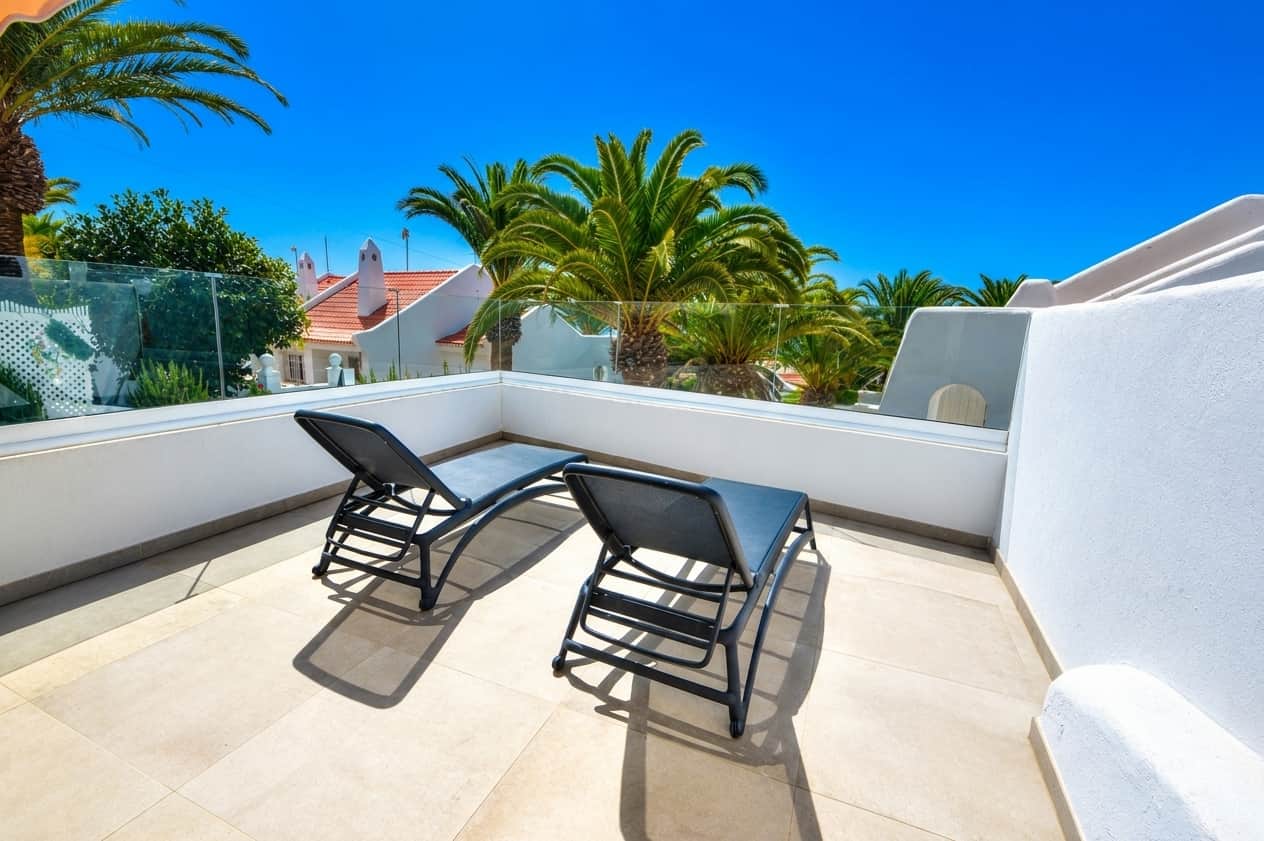 The two deckchairs on the terrace