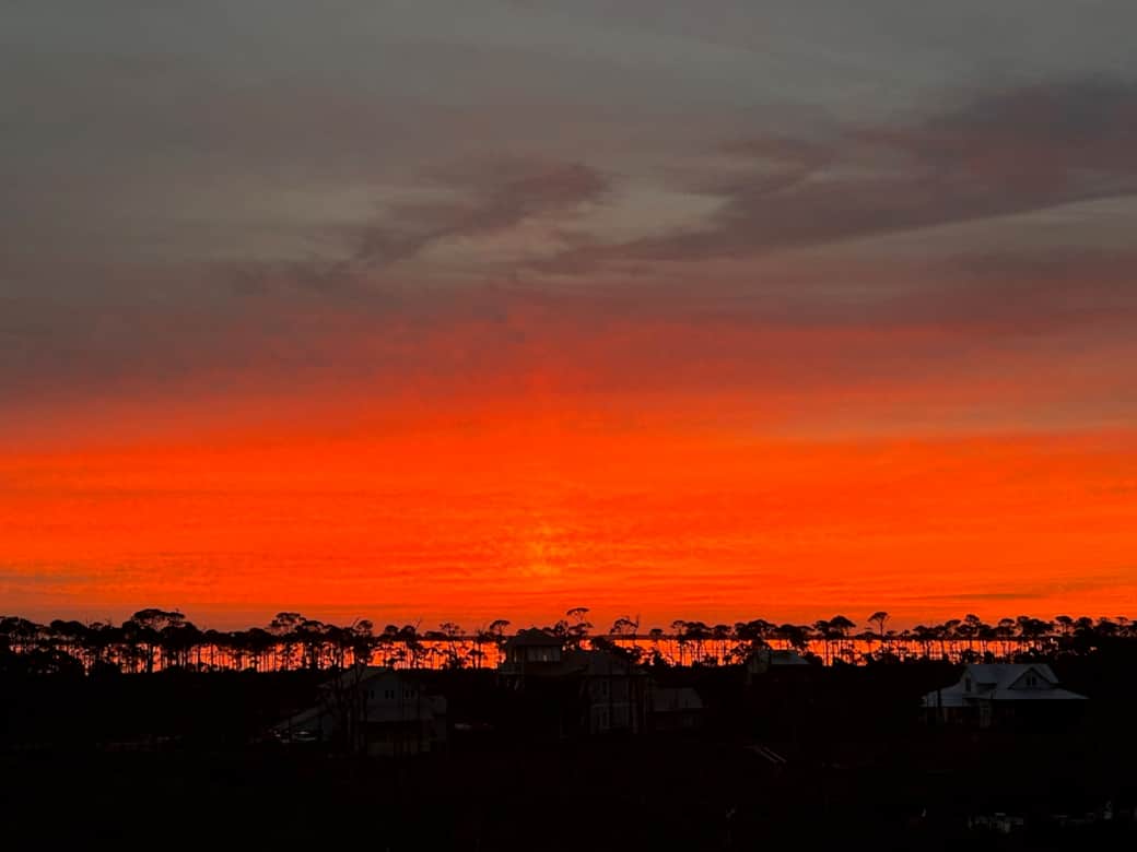 Sunrise from bay viewing deck