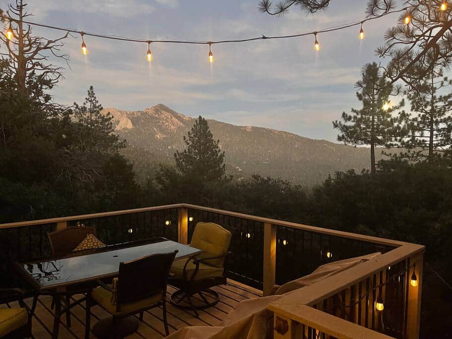 Enjoy sunset/evening views on the deck under our outdoor lights.