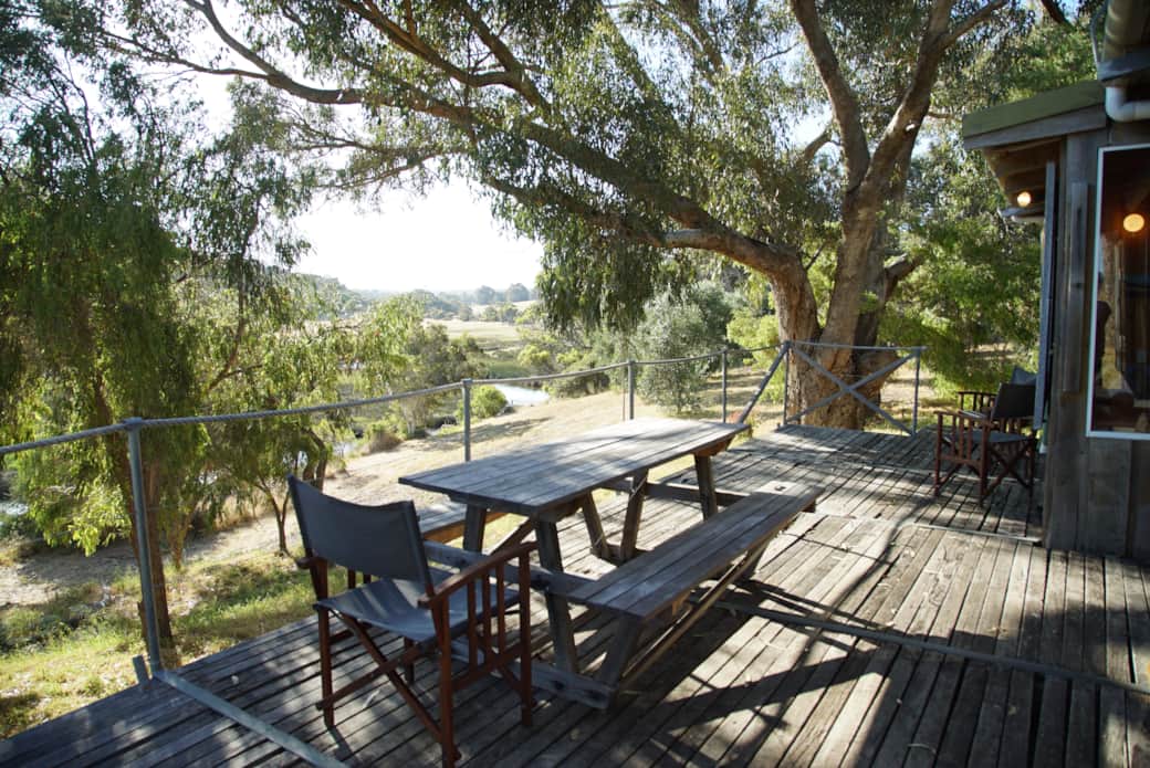 The deck looks south to the valley and north to the ocean