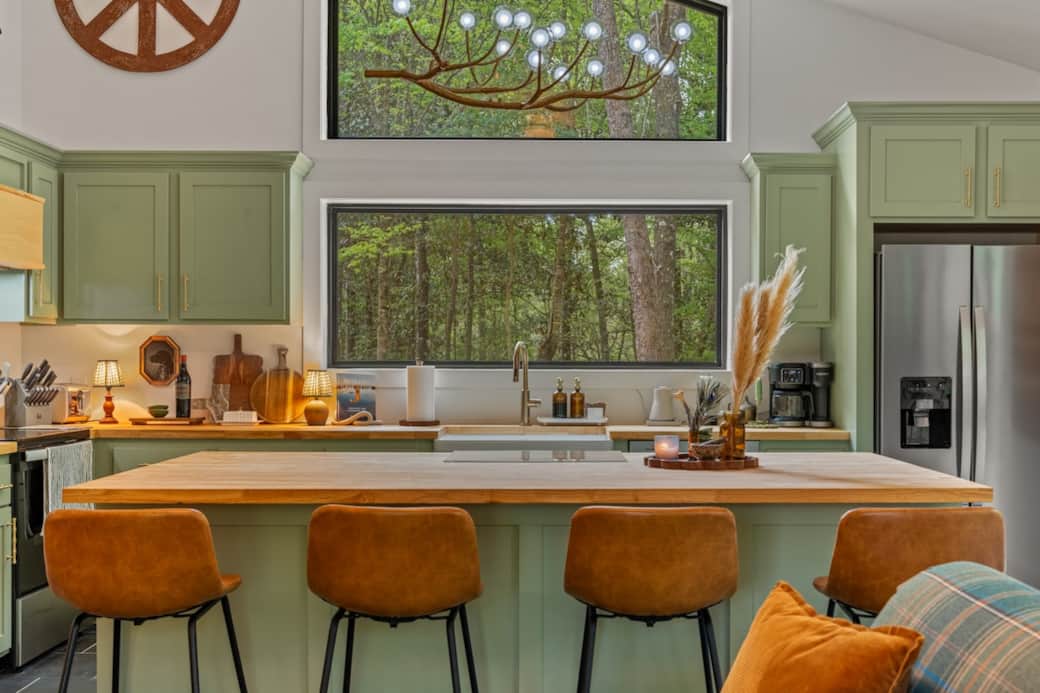 Take time to see the forest through the trees from this spectacular perch in the kitchen.