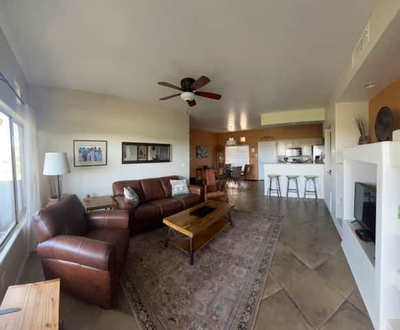 Nice open floor plan opens to deck