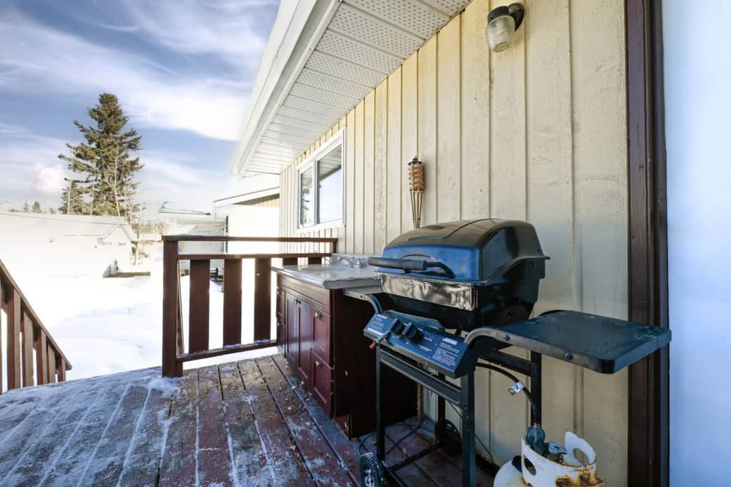 Unwind and enjoy outdoor dining with our barbecue space. Equipped with a grill, seating area, and a relaxing ambiance, it's perfect for cooking and gathering under the open sky