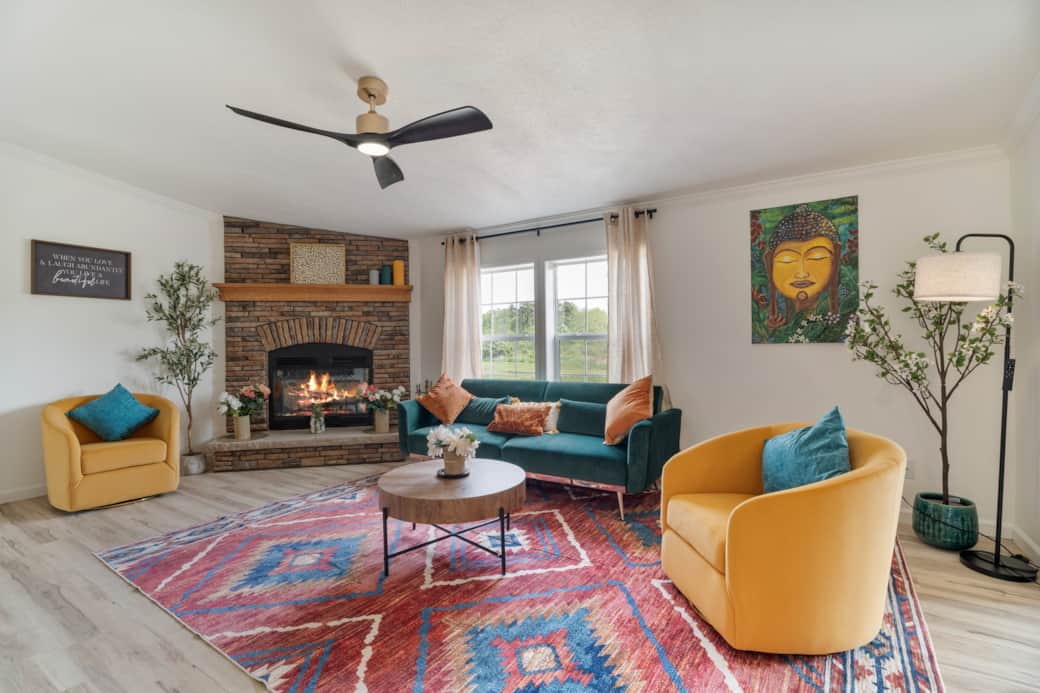 Cozy living room with smart TV