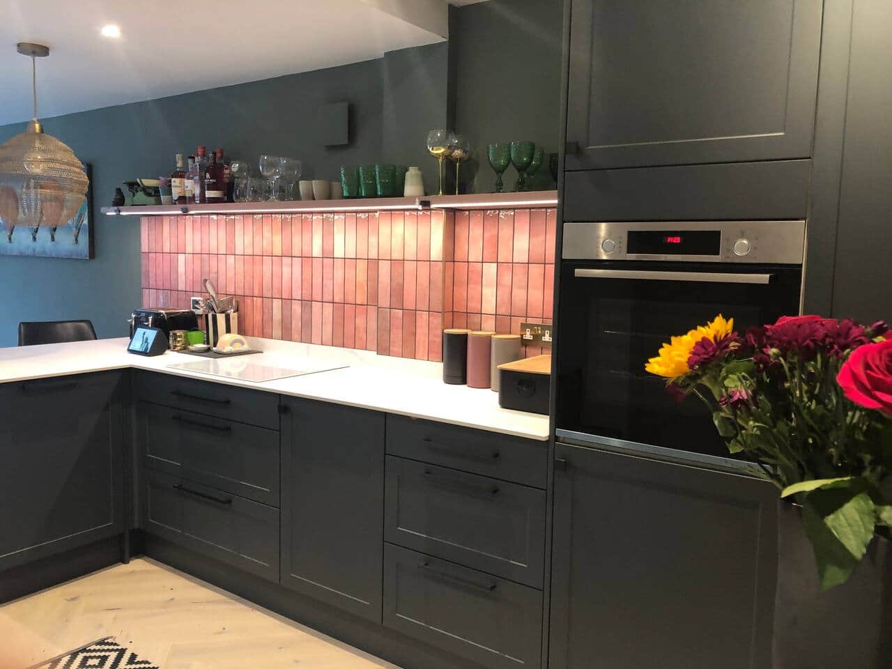 Large working kitchen with oven, induction hob, dishwasher and instant hot water tap