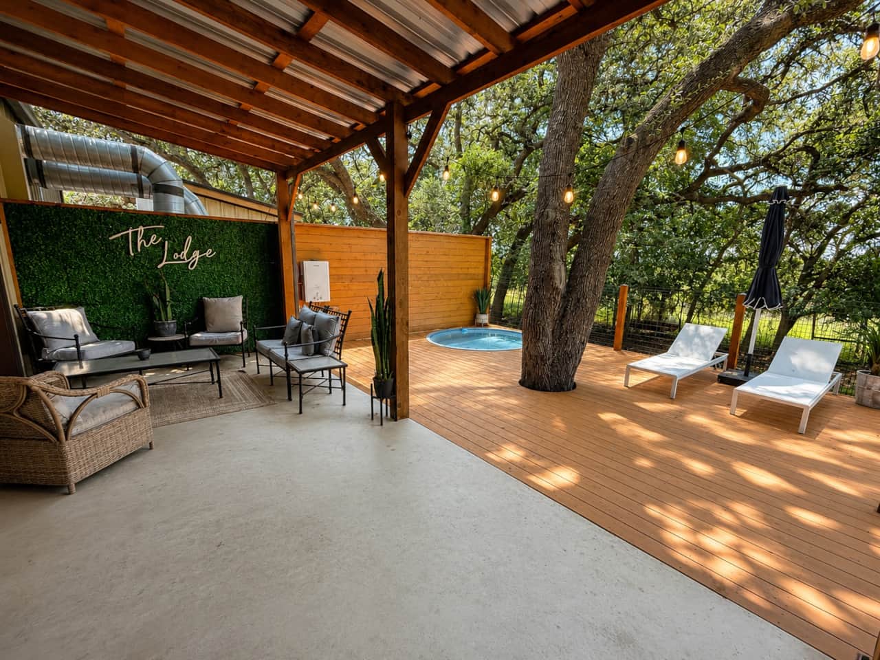 Patio with Deck & Cowboy Pool