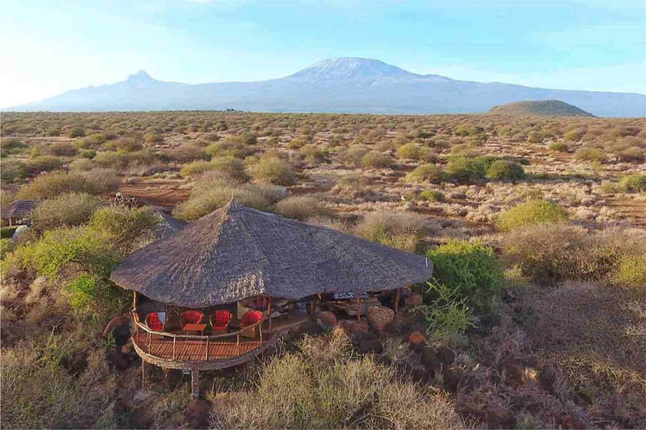 Lower camp lounge area overlooking the water hole