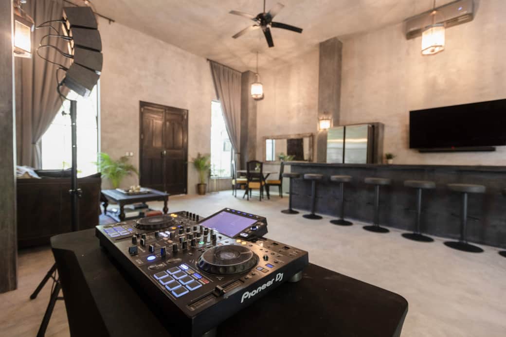 Close-up of DJ equipment that can be setup on request