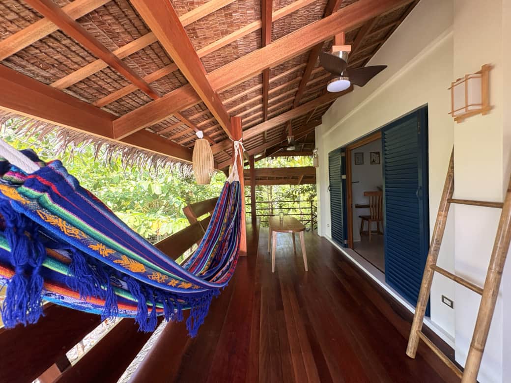 Eat and Relax on the spacious private terrace, or in the South American made hammock. 