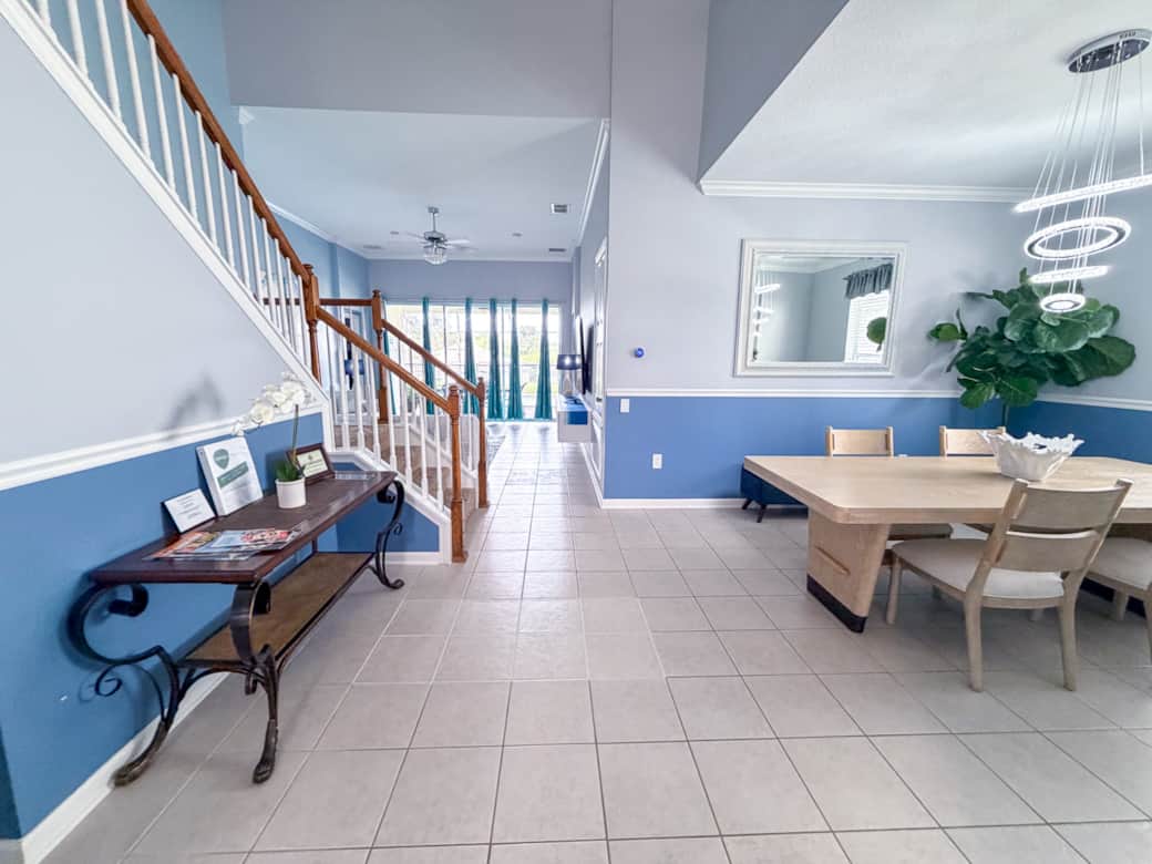 Open floor plan provides visibility across the house