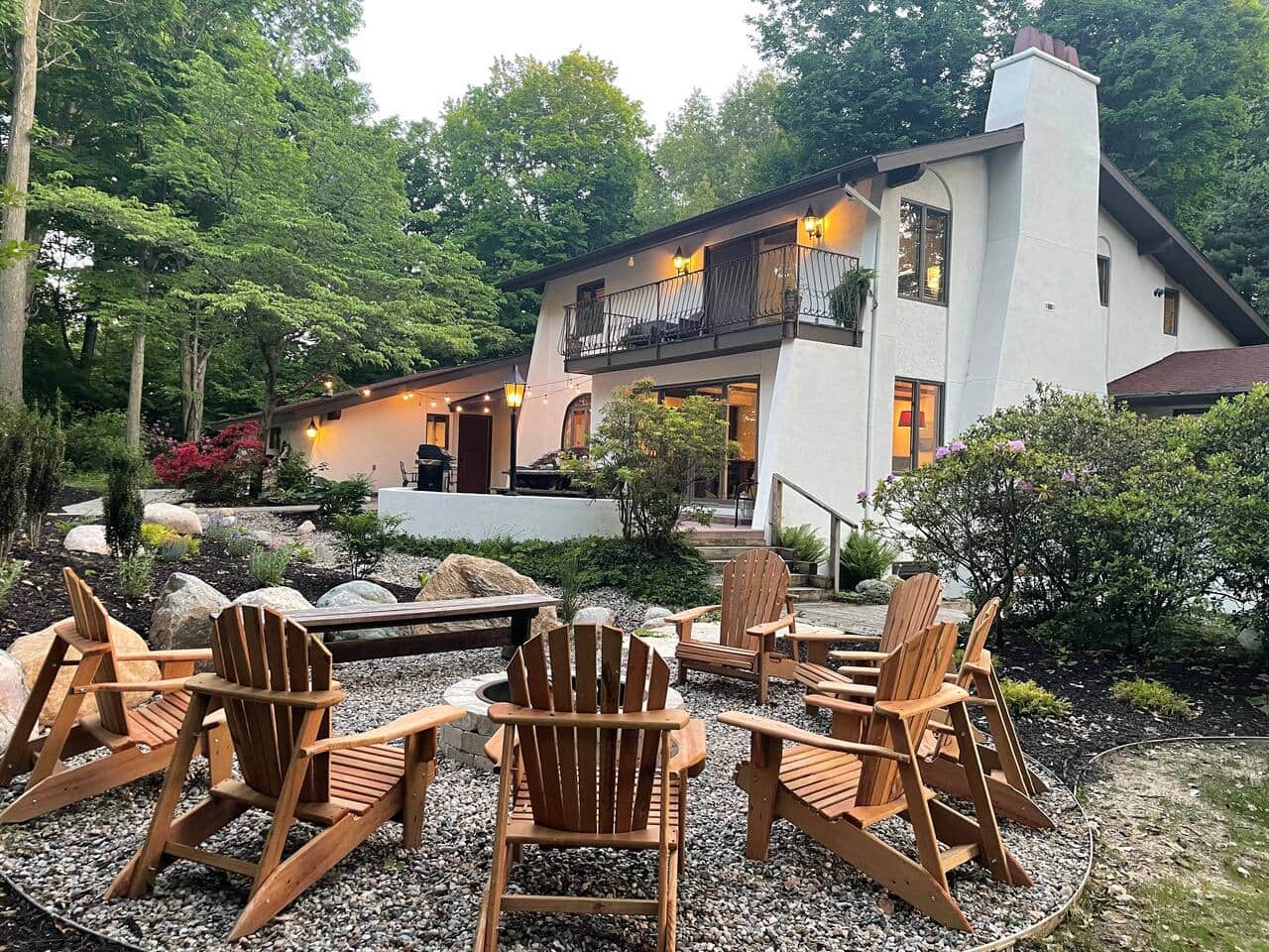 Fire pit in the backyard