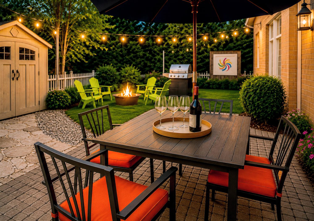 Patio Table with Gas BBQ - Spacious private backyard to relax outdoors and Outdoor dining area for m