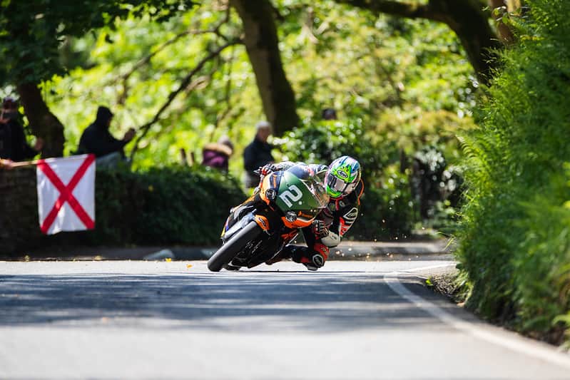 Rider navigating the Glen Helen section of the Isle of Man TT course (Credit Visit Isle of Man)