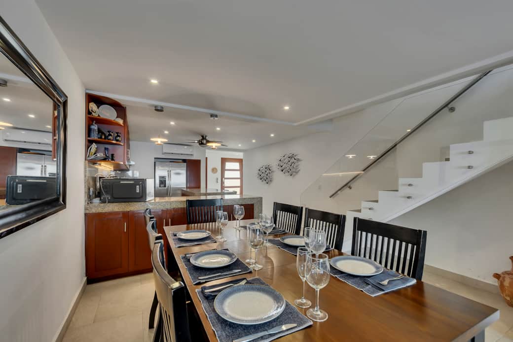 Dining room and kitchen Dining room and kitchen