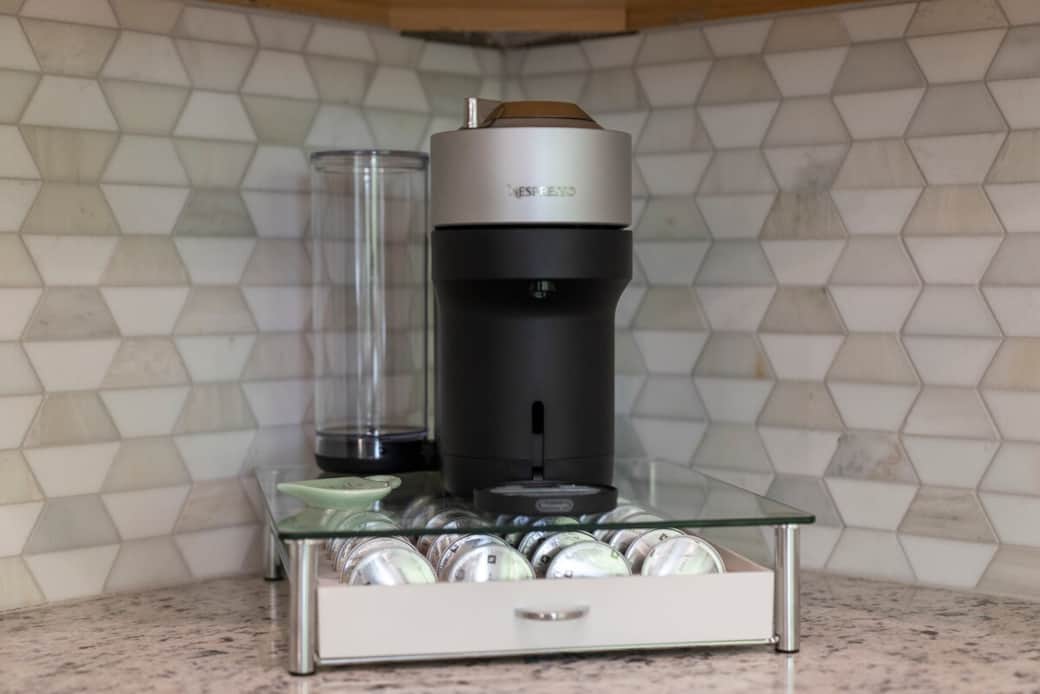 Nespresso coffee maker with pods