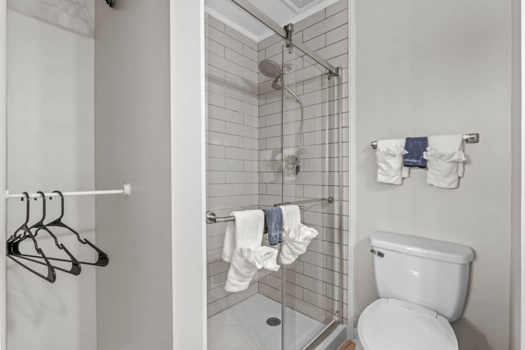 King Suite Bathroom - The private en suite bathroom offers a spacious, walk-in shower.