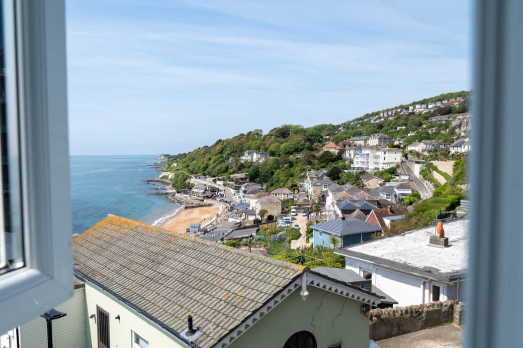 Lovely view from the bedroom overlooking Ventnor beach 