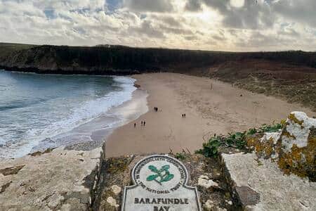 The famous Barafundle bay...3 miles walk along the coastal path