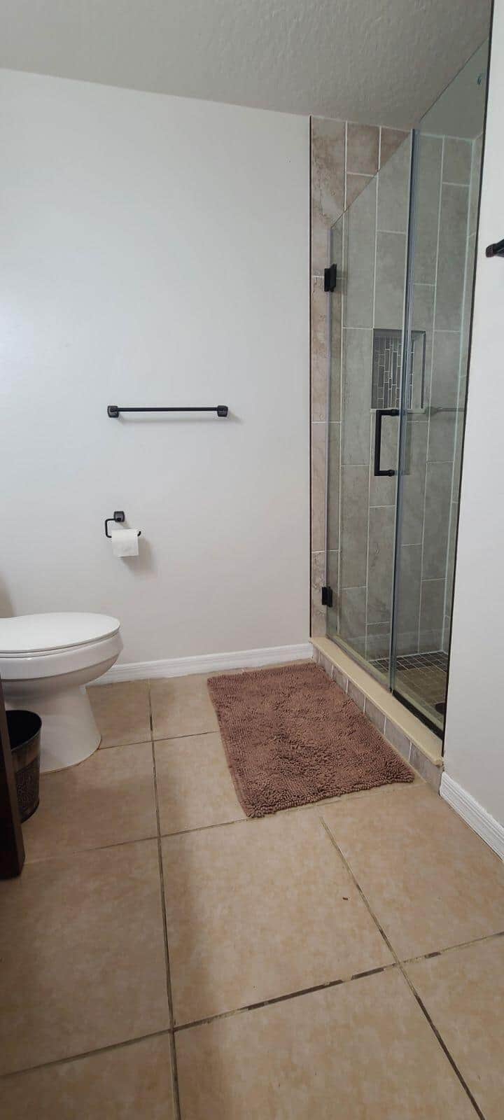 First level bathroom with walk in shower