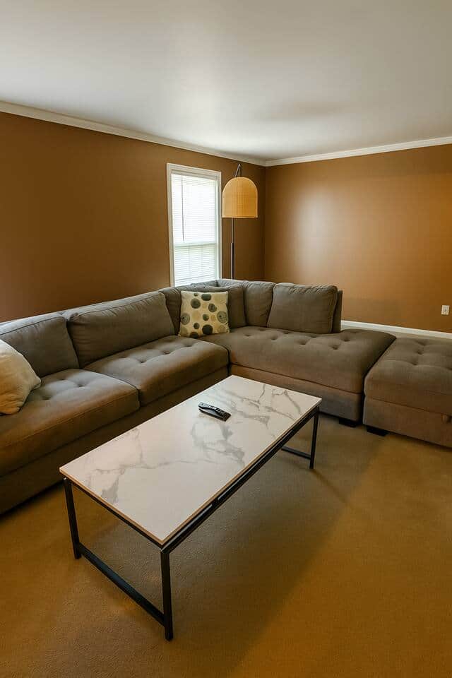 A simple cozy living room that's perfect for unwinding and kicking back.