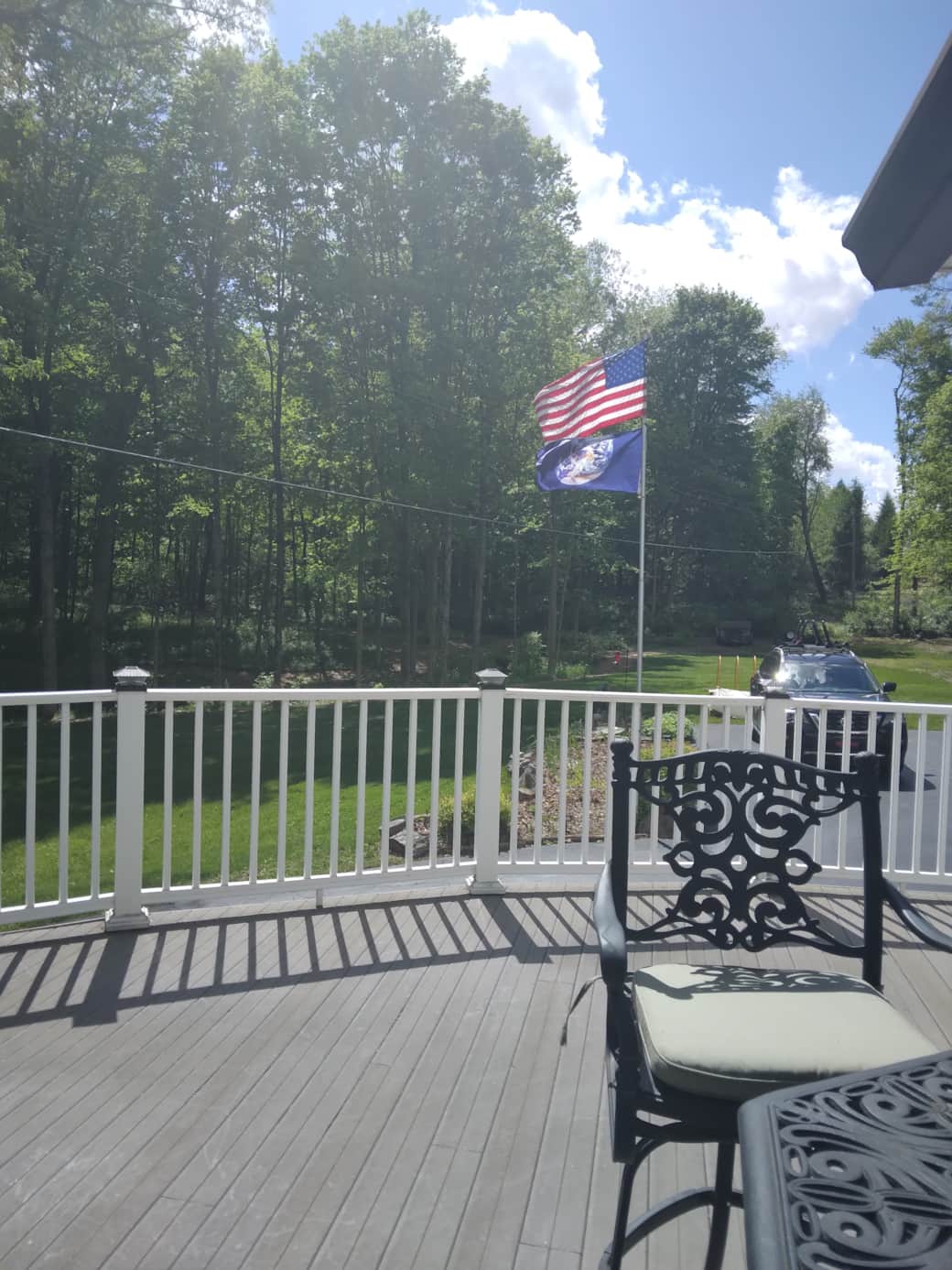 Parking lot and basketball hoop Parking lot and basketball hoop