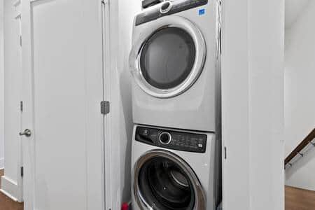 We offer a full-size washer and dryer on the 2nd AND 3rd floor for your conveneince.