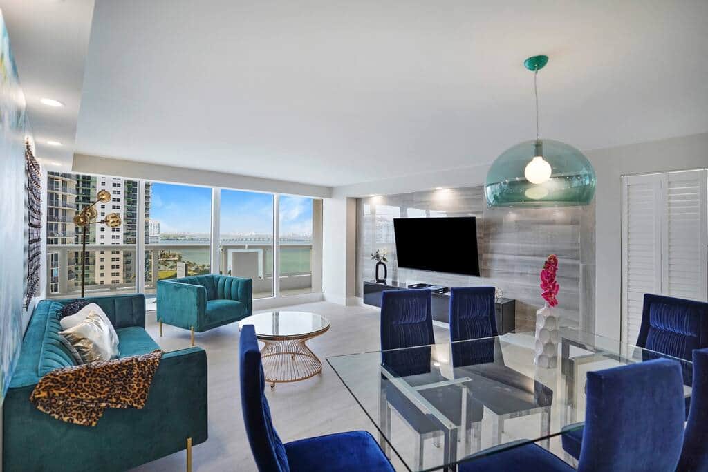 living room, Roku tv, balcony access