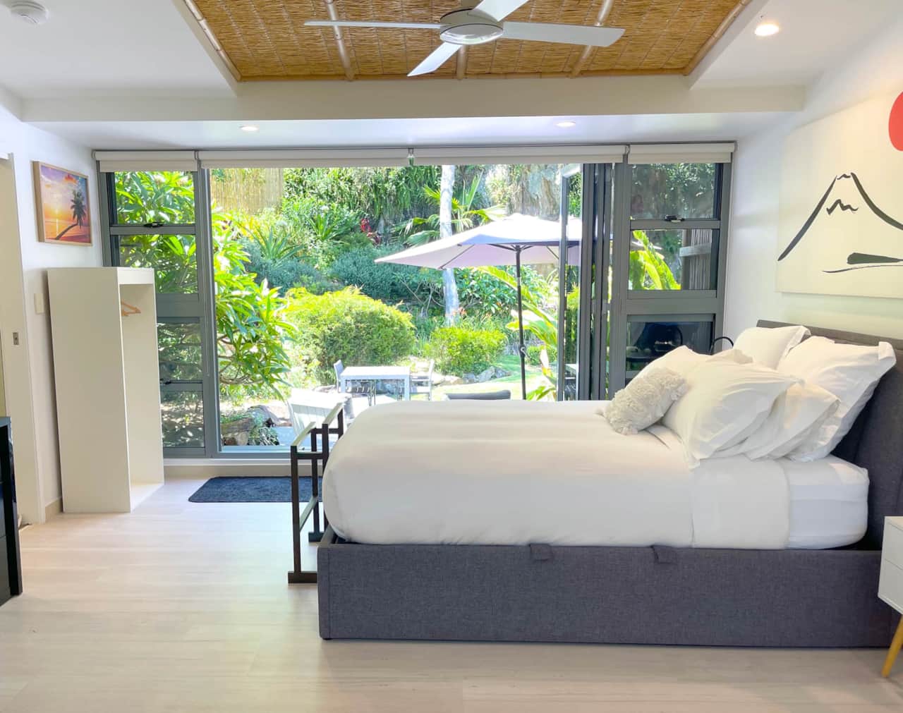 Zen Garden Suite bedroom opening to garden deck