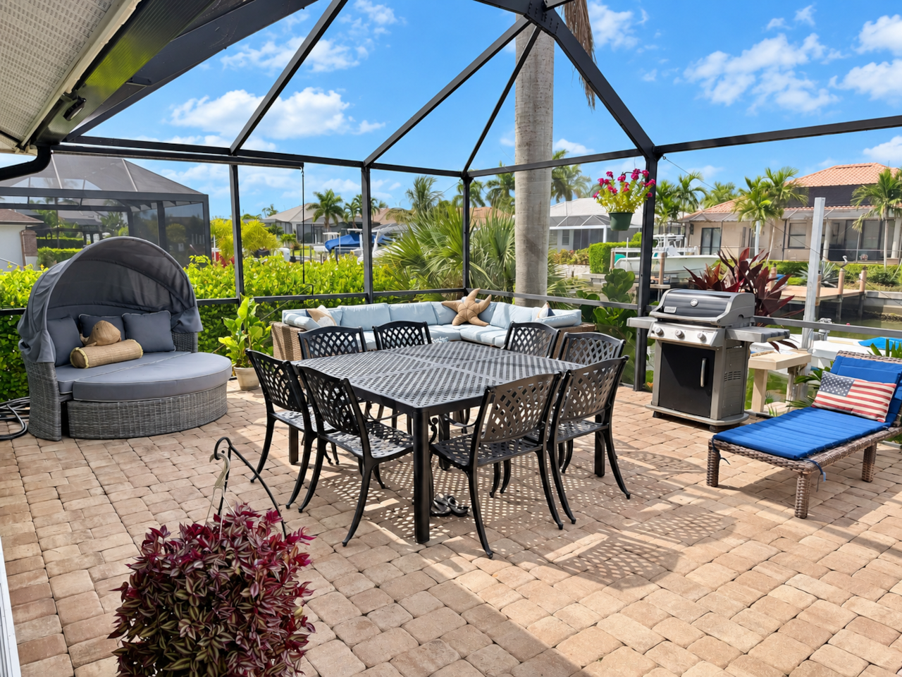 Outdoor dining and relaxation area