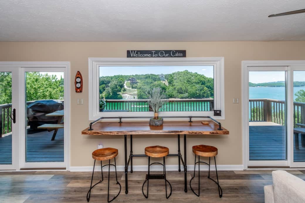 Enjoy the view from the bar space. Use the area to enjoy morning coffee, snack, work or just take in the scenery. Enjoy the view from the bar space. Use the area to enjoy morning coffee, snack, work or just take in the scenery.